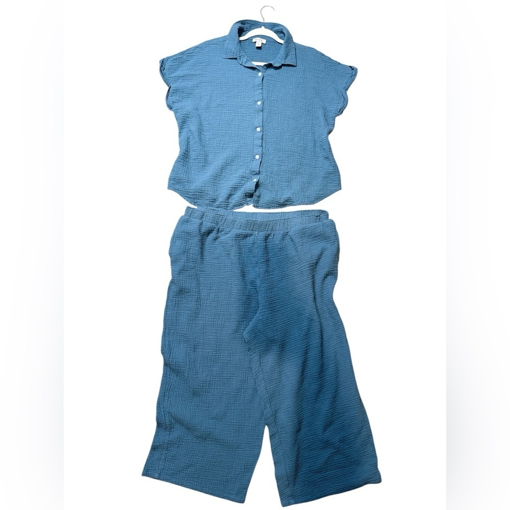 Jessica Simpson Plus Size muslin Blue women’s Outfit set XL-XXl